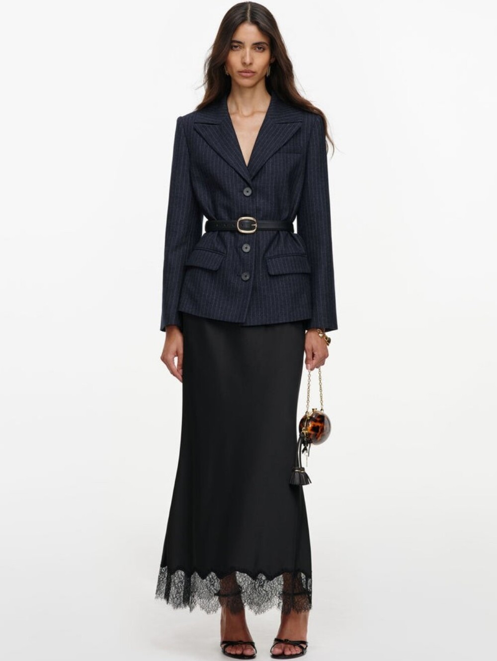 Self Portrait Tailored Blazer Satin Midi Dress